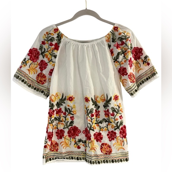 Ana & Rose Tops - Ana & Rose Boho Embroidered Peasant Blouse | Cottagecore Floral Top Small